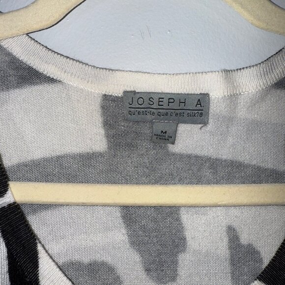 Joseph A. Womens Medium Cardigan Sweater Black & White Abstract Pattern - Picture 4 of 6